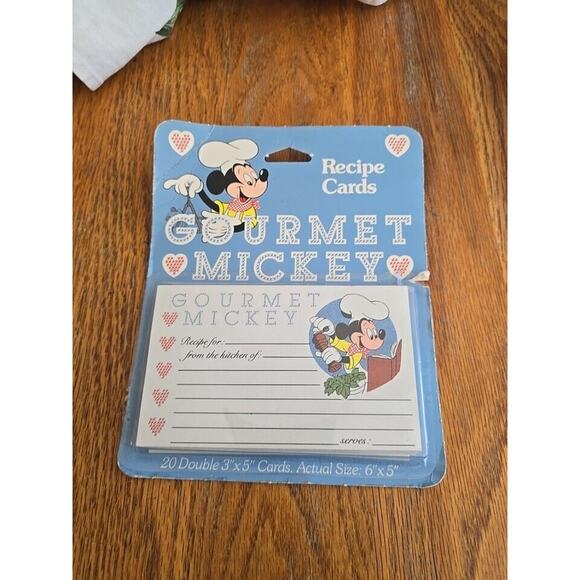 RARE VINTAGE SEALED Gourmet Mickey Mouse 3" x 5" Recipe Index Cards 20 Pack - Picture 4 of 4